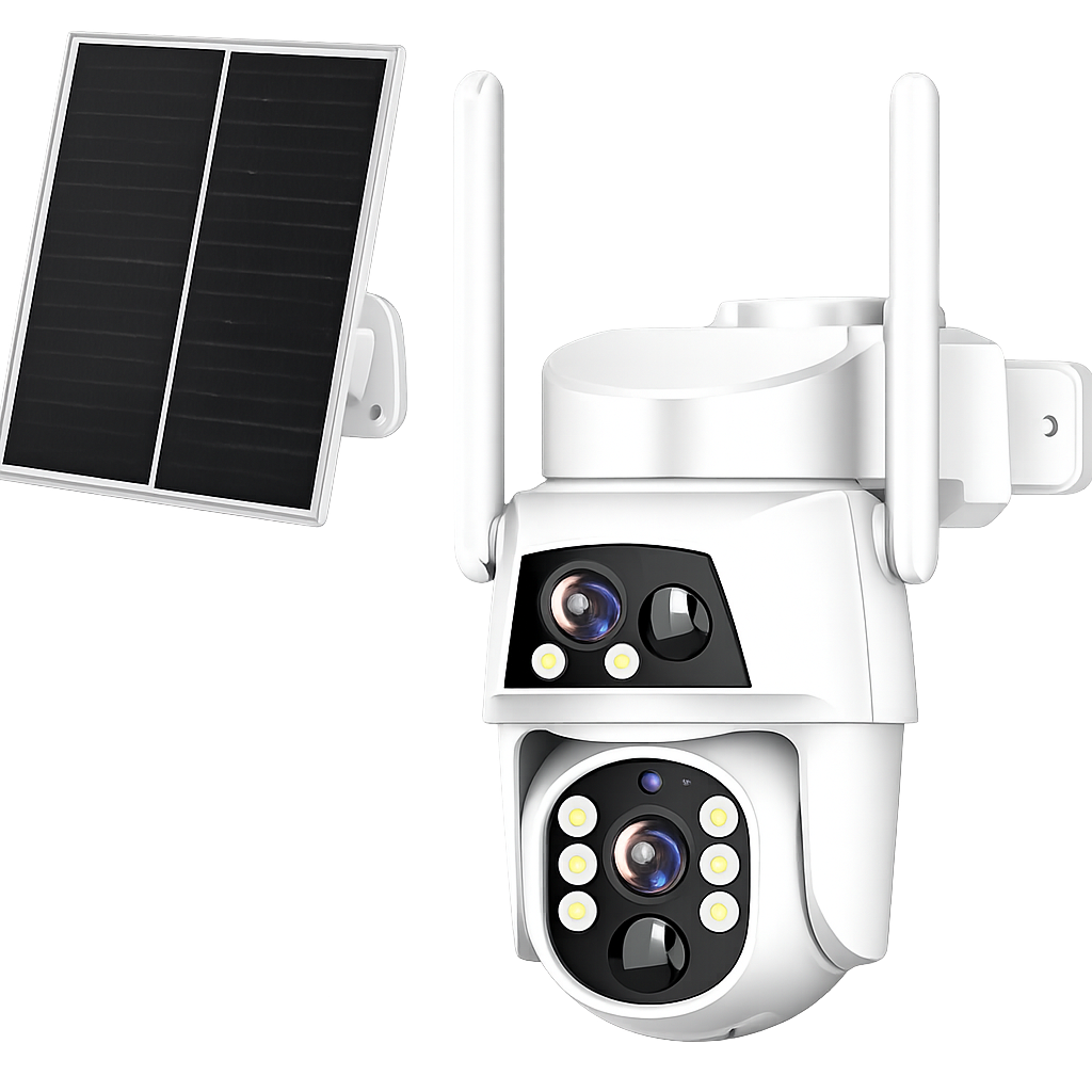 Solar PTZ WIFI Cam - 4MP(2MP+2MP) Kompatibel mit Monitor NVR - Safe2Home