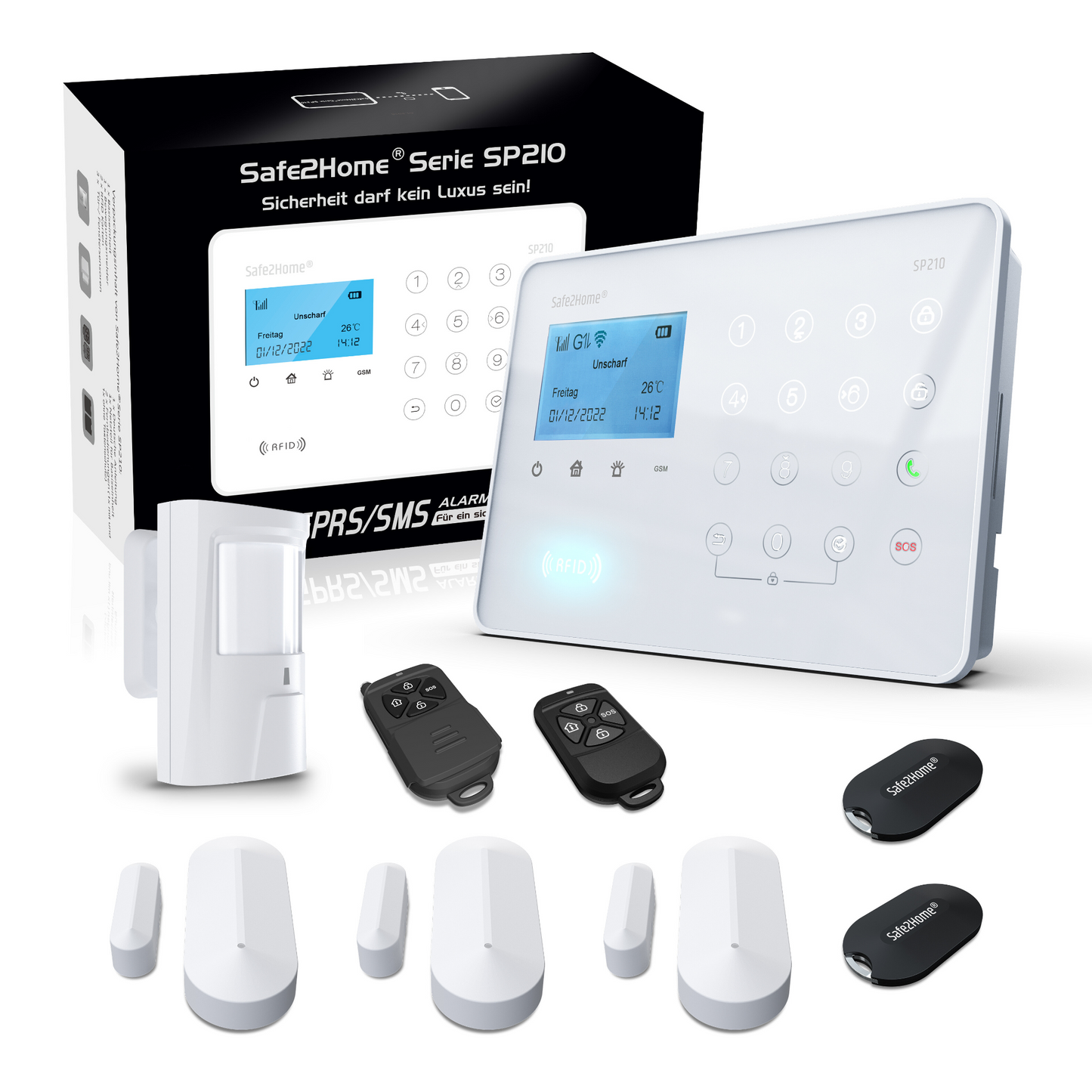 SP210 Funk Alarmanlage - Komplettset klein - Safe2Home