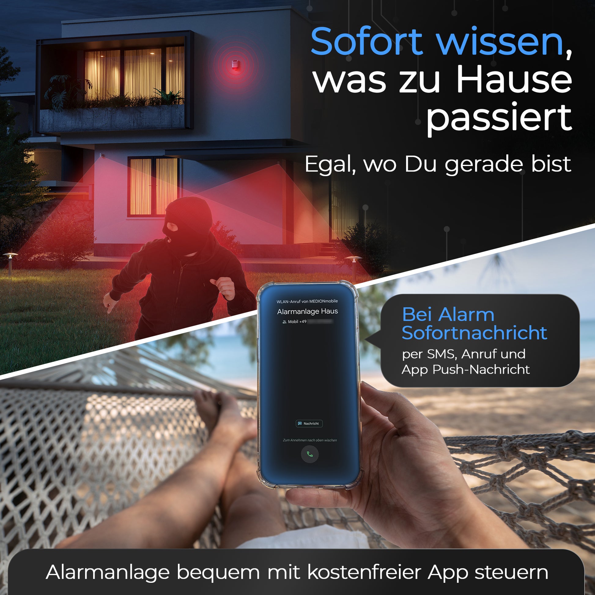 SP210 Funk Alarmanlage - Komplettset groß - Safe2Home