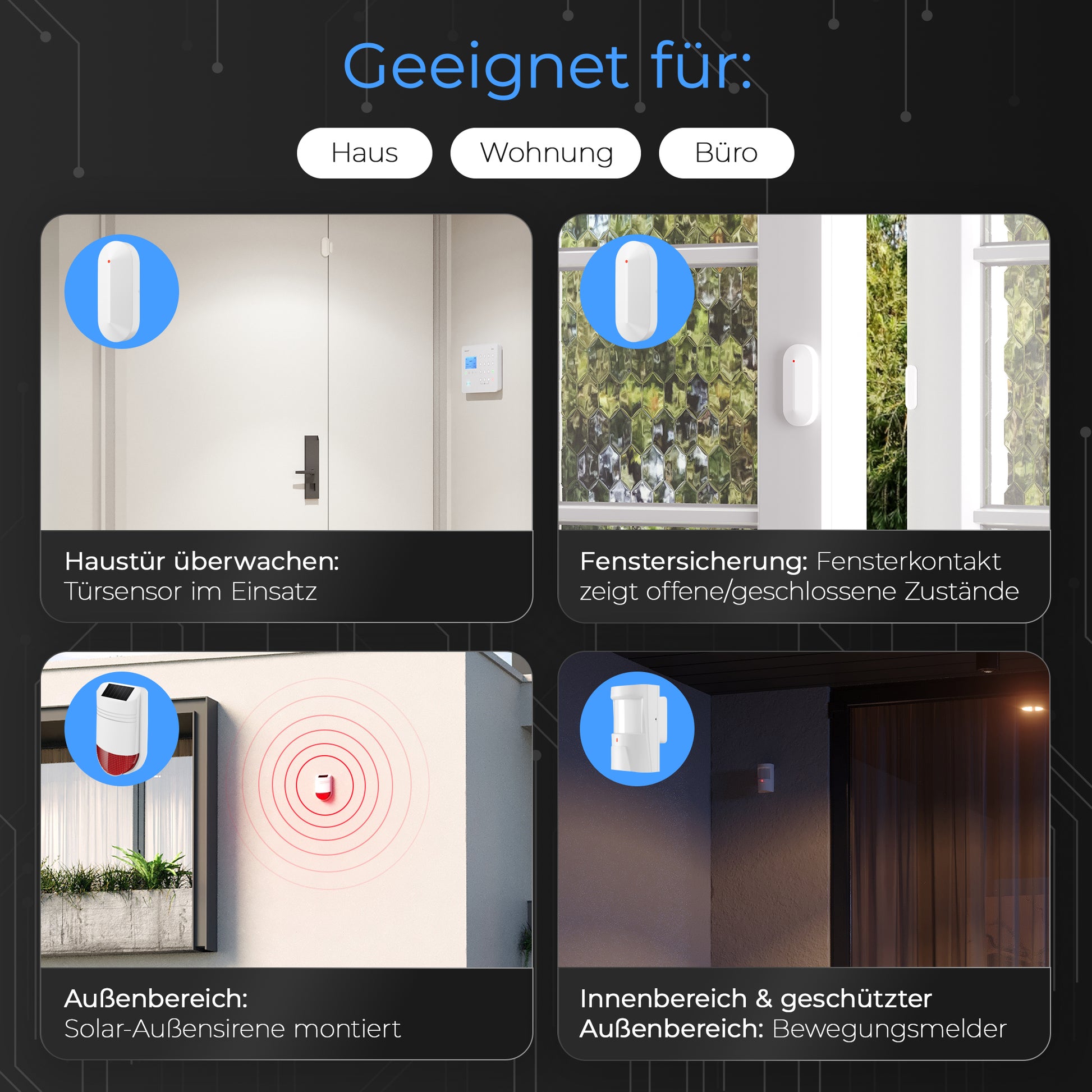 SP210 Funk Alarmanlage - Komplettset groß - Safe2Home