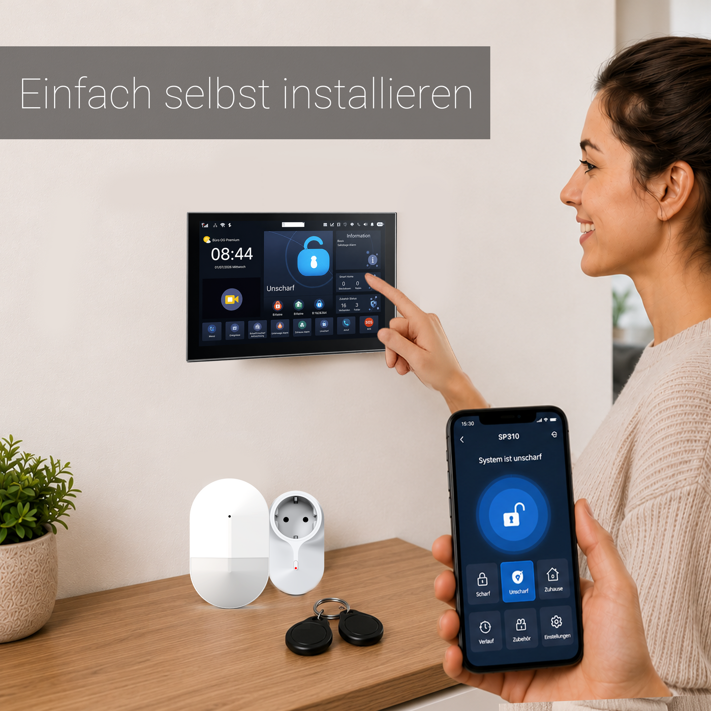 Safe2Home Premium Profi Funk Alarmanlage WLAN / GSM - Komplettset klein