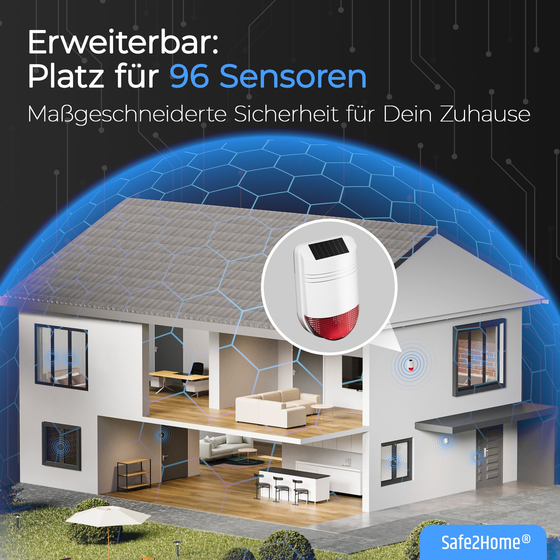 SP210 Funk Alarmanlage - Komplettset groß - Safe2Home