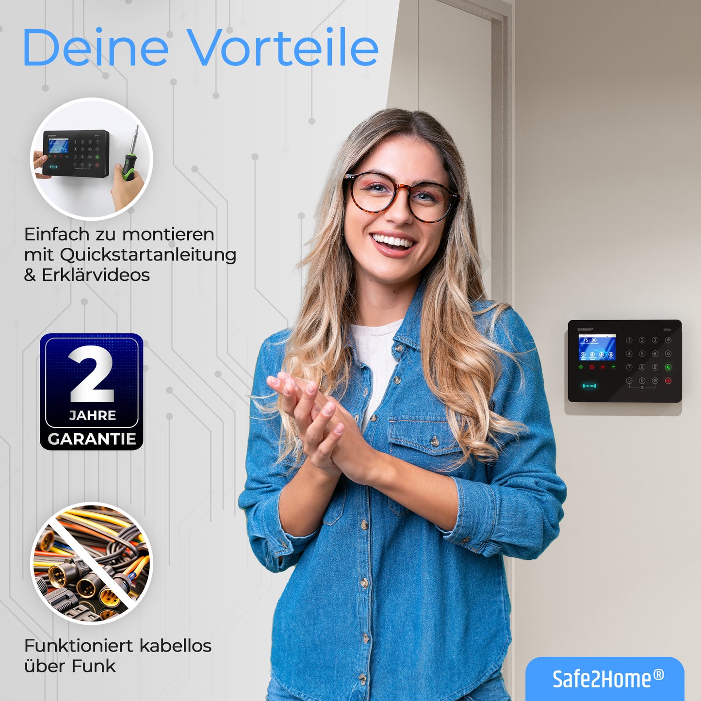 SP310 Funk Alarmanlage - Komplettset klein - Safe2Home