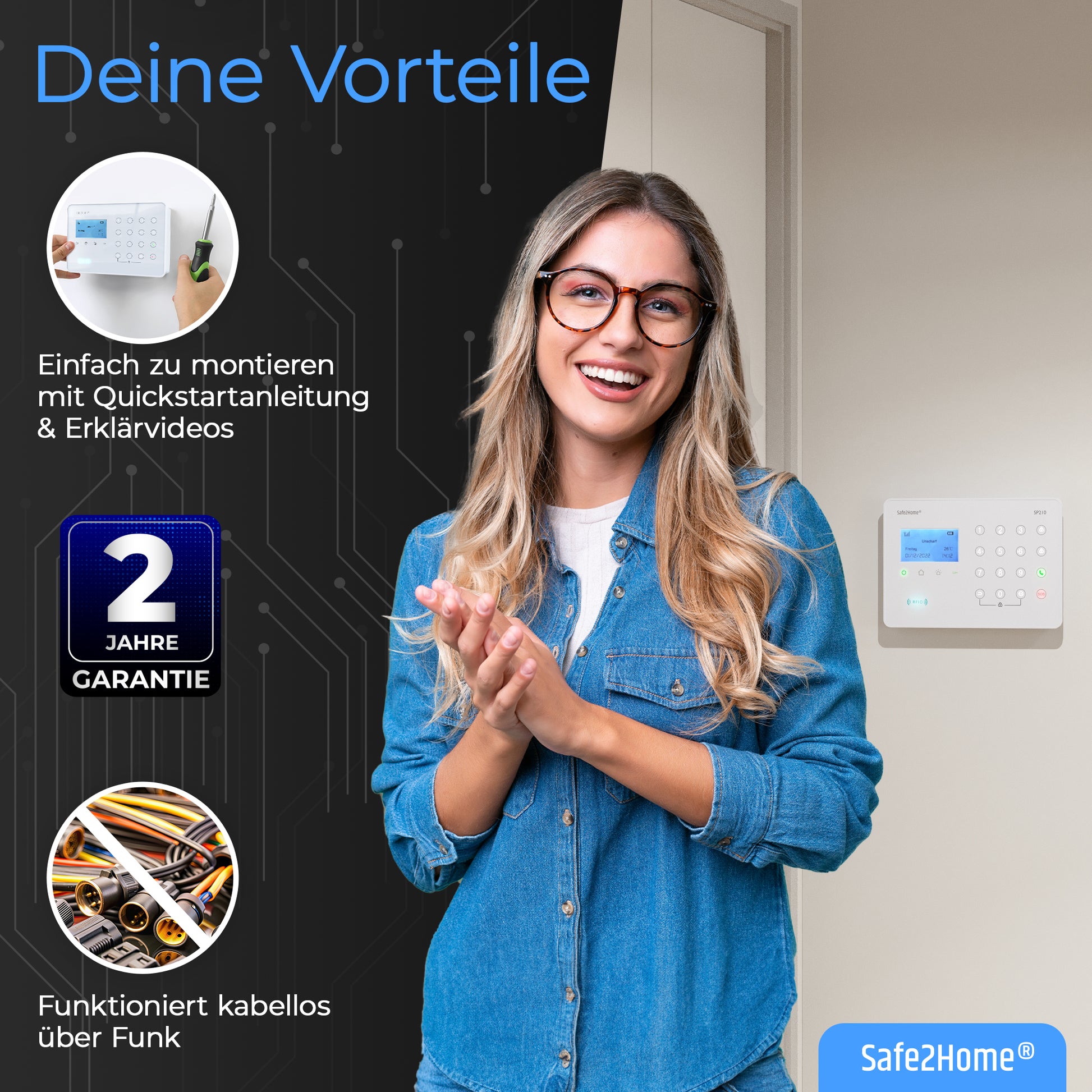 SP210 Funk Alarmanlage - Komplettset klein - Tierimmun - Safe2Home