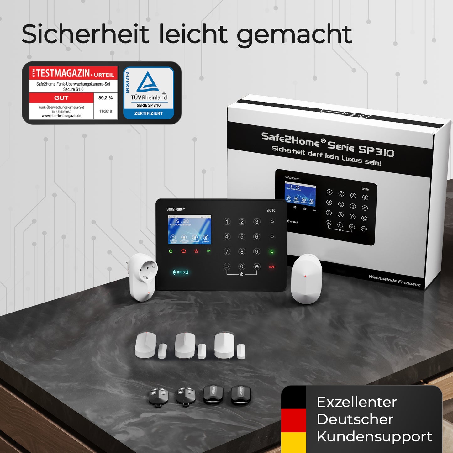 SP310 Funk Alarmanlage - Komplettset klein - Safe2Home