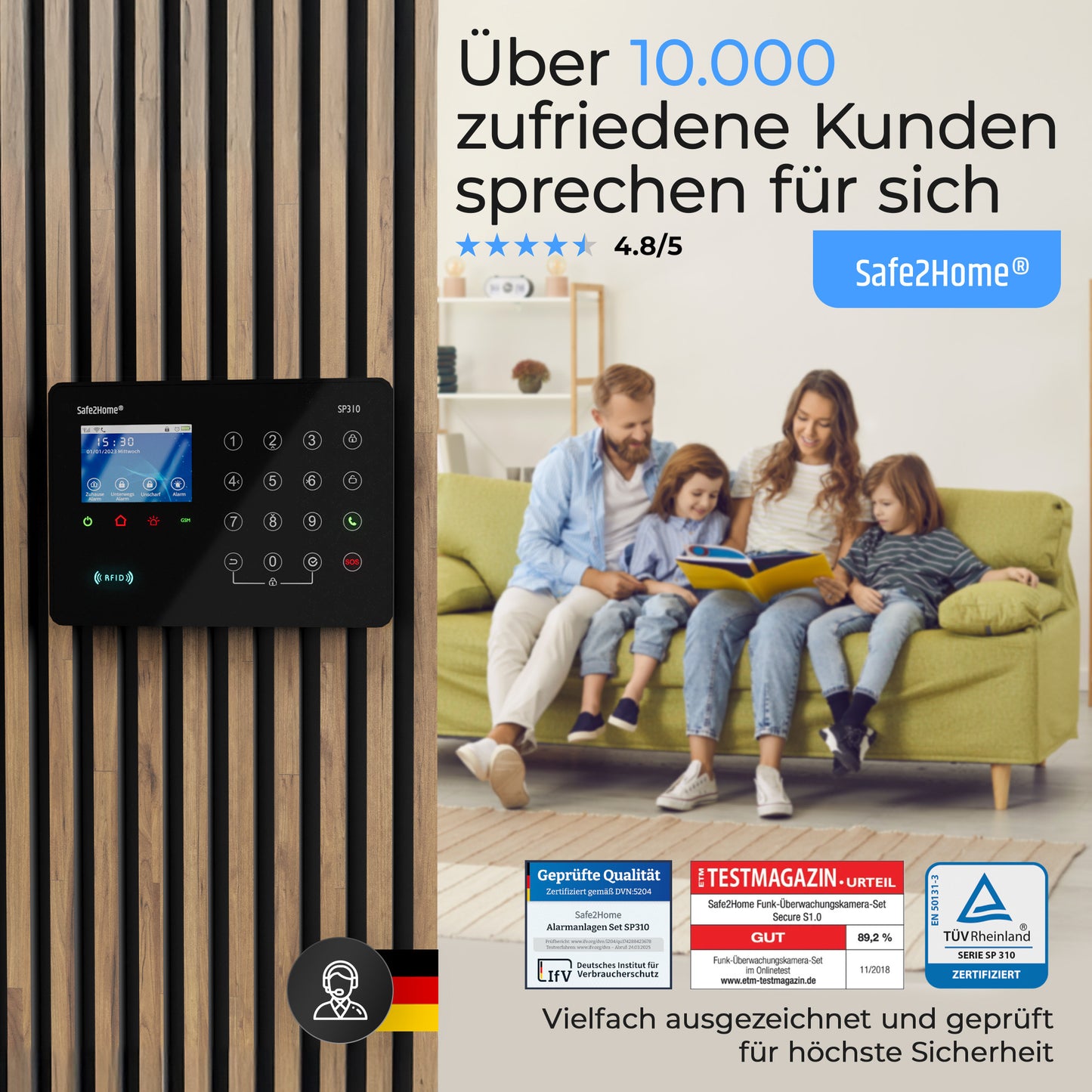 SP310 Funk Alarmanlage - Komplettset groß - Safe2Home