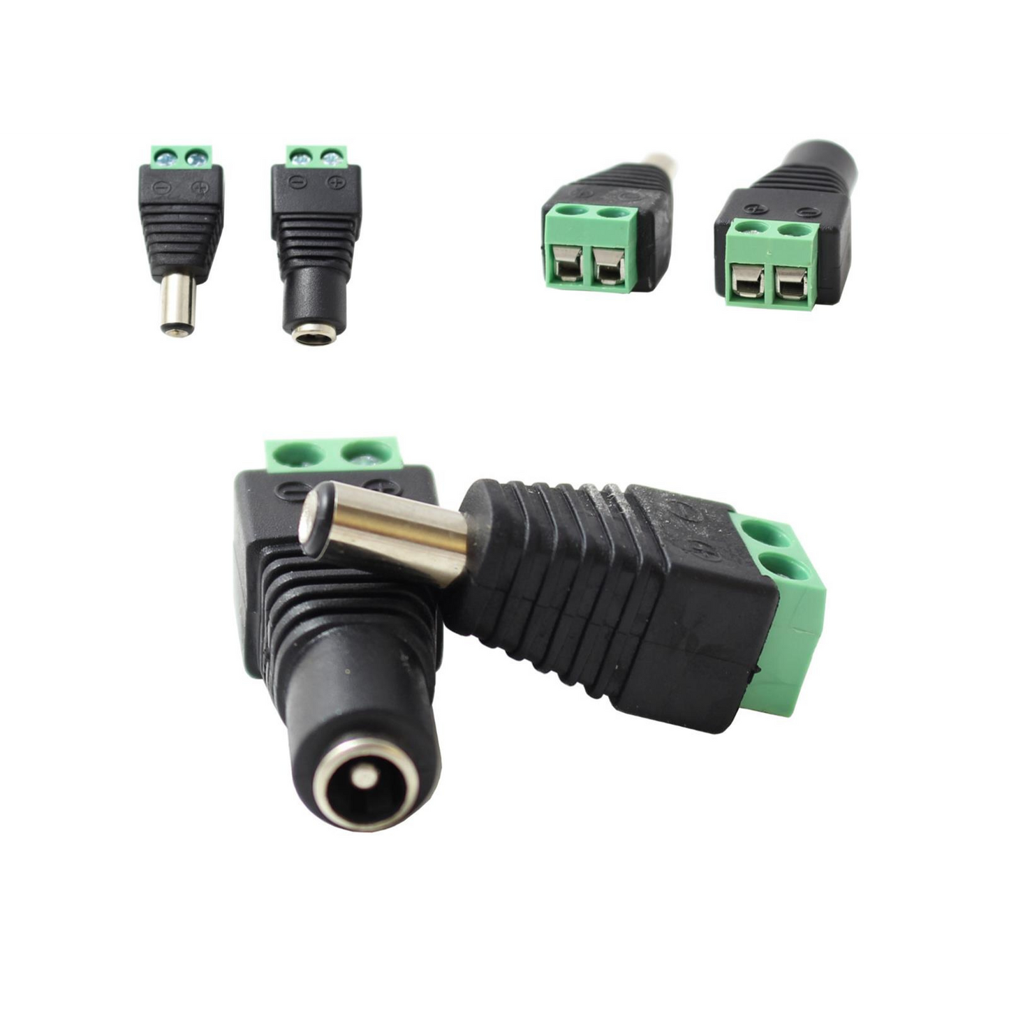 Set DC-Stecker und DC-Buchse Adapter Lüsterklemme für Stromanschluss Niedervoltbuchse schraubanschluss DC Stecker und Buchse