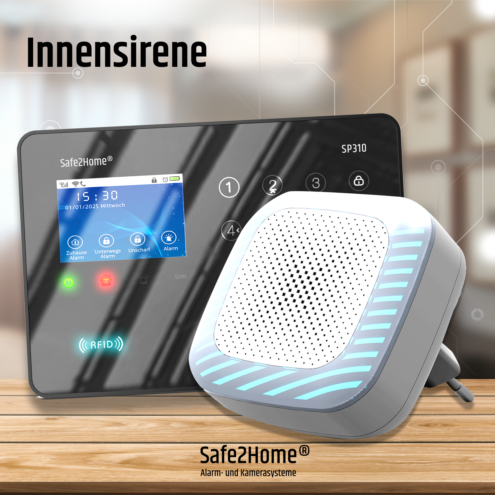 Innensirene / Repeater 230 Volt - SP310 - Safe2Home