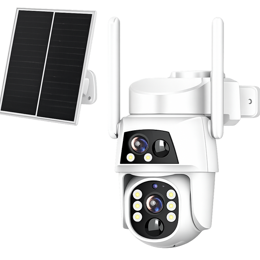 Solar PTZ WIFI Cam - 4MP(2MP+2MP) Kompatibel mit Monitor NVR - Safe2Home