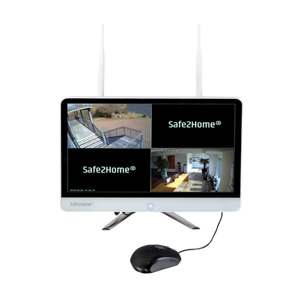 Funk / LAN NVR Monitor Videoüberwachung - 10 Kanal mit Rekorder 3TB - Safe2Home