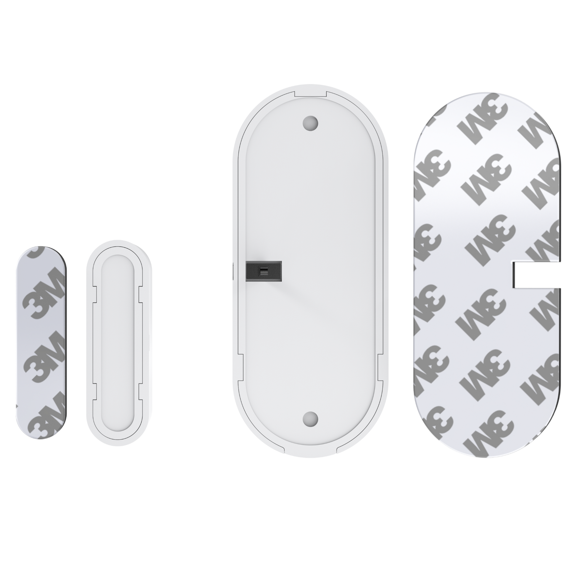 5er Set Schmale Klebepads Abgerundet - Fenster-/ Türsensor - Safe2Home