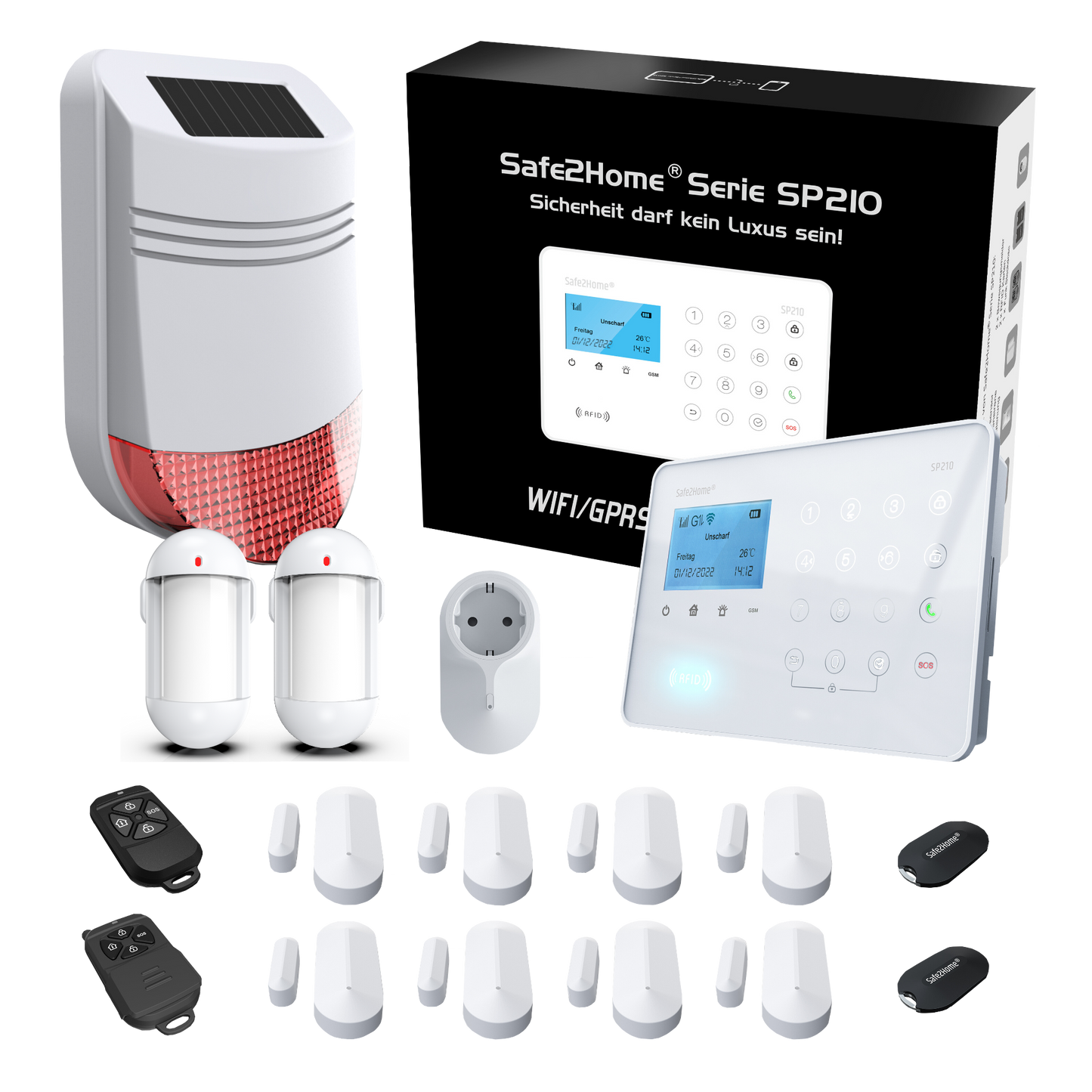 SP210 Funk Alarmanlage WLAN / LTE4G - Komplettset groß tierimmun - Safe2Home