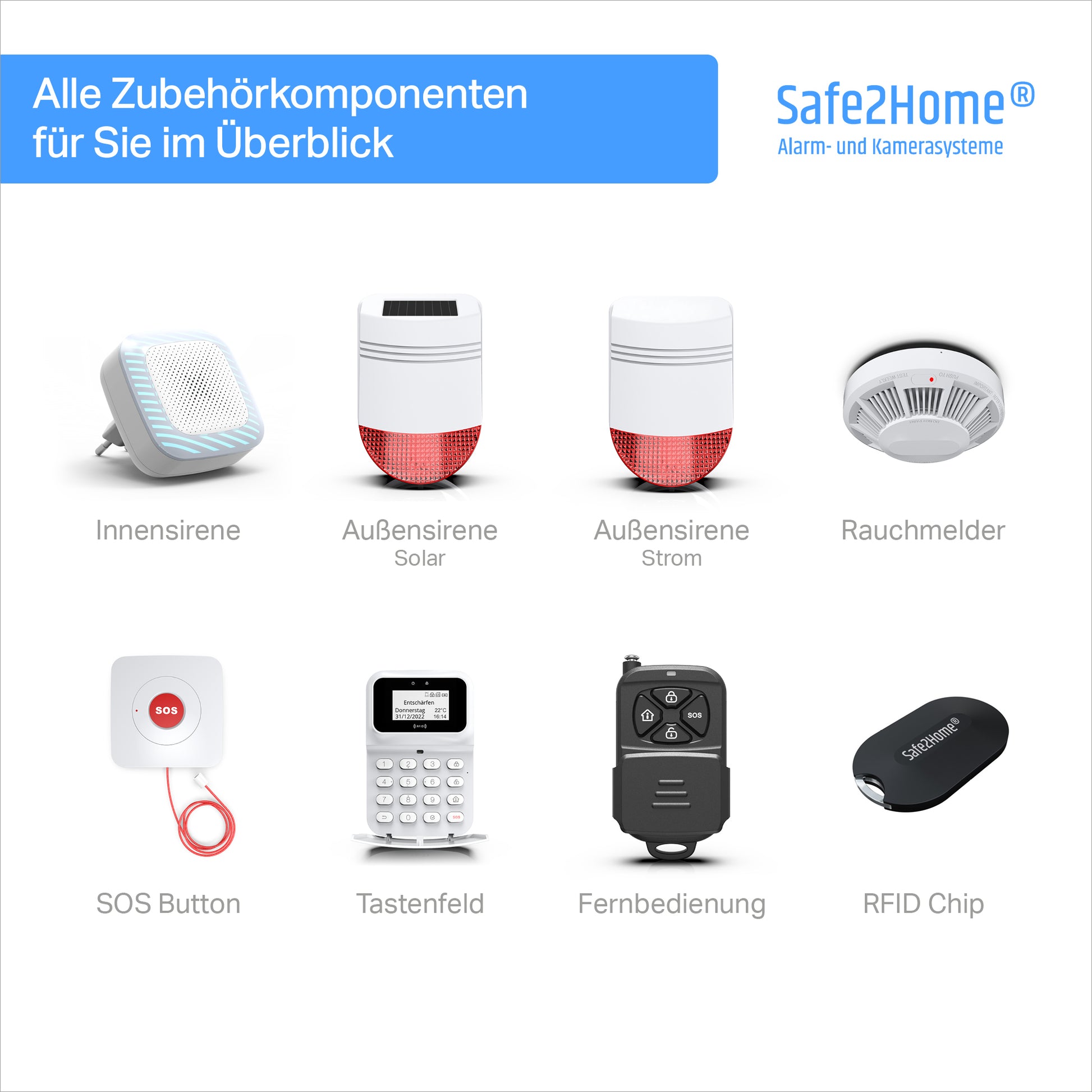 SP210 Funk Alarmanlage - Komplettset klein - Tierimmun - Safe2Home