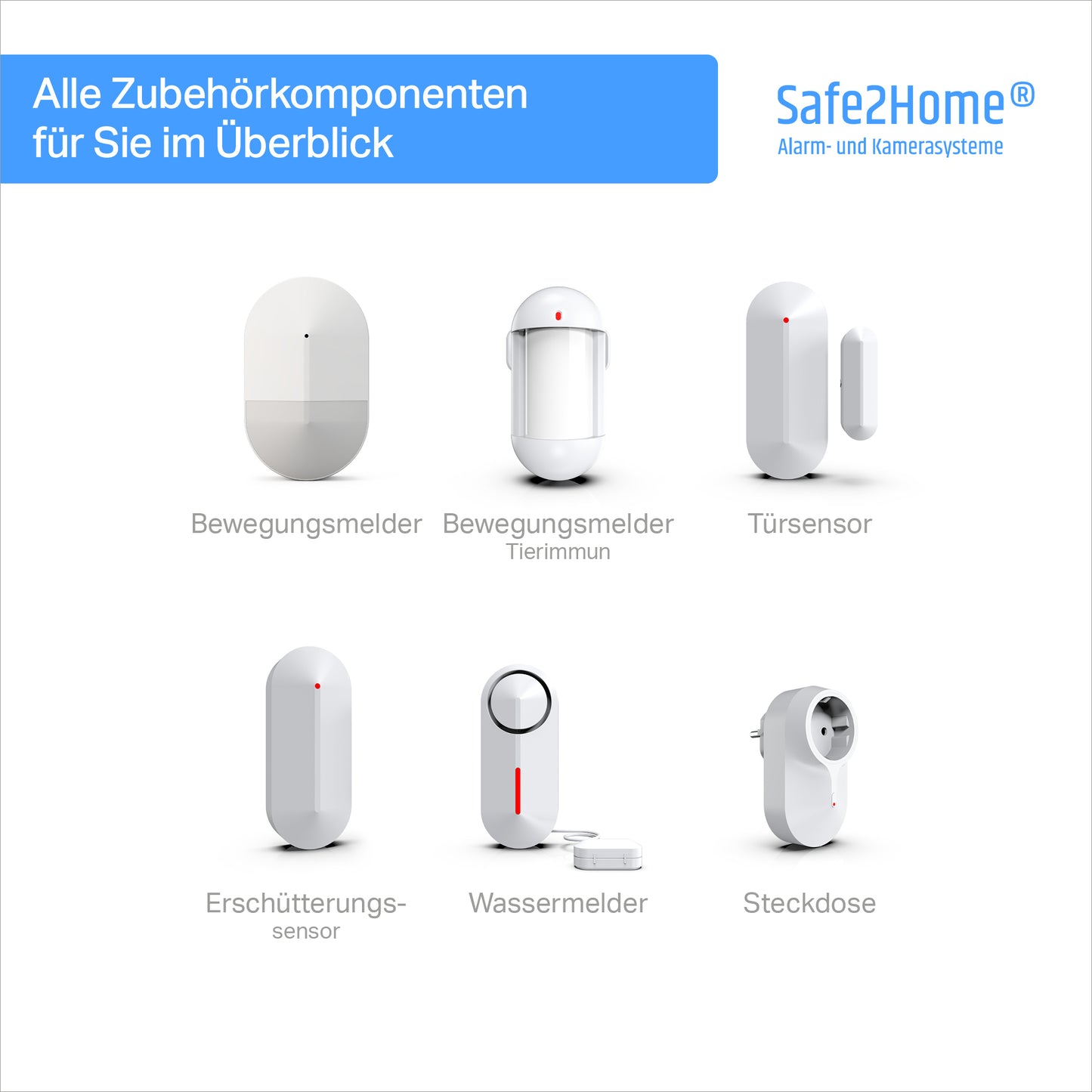 SP310 Funk Alarmanlage - Komplettset groß - Safe2Home