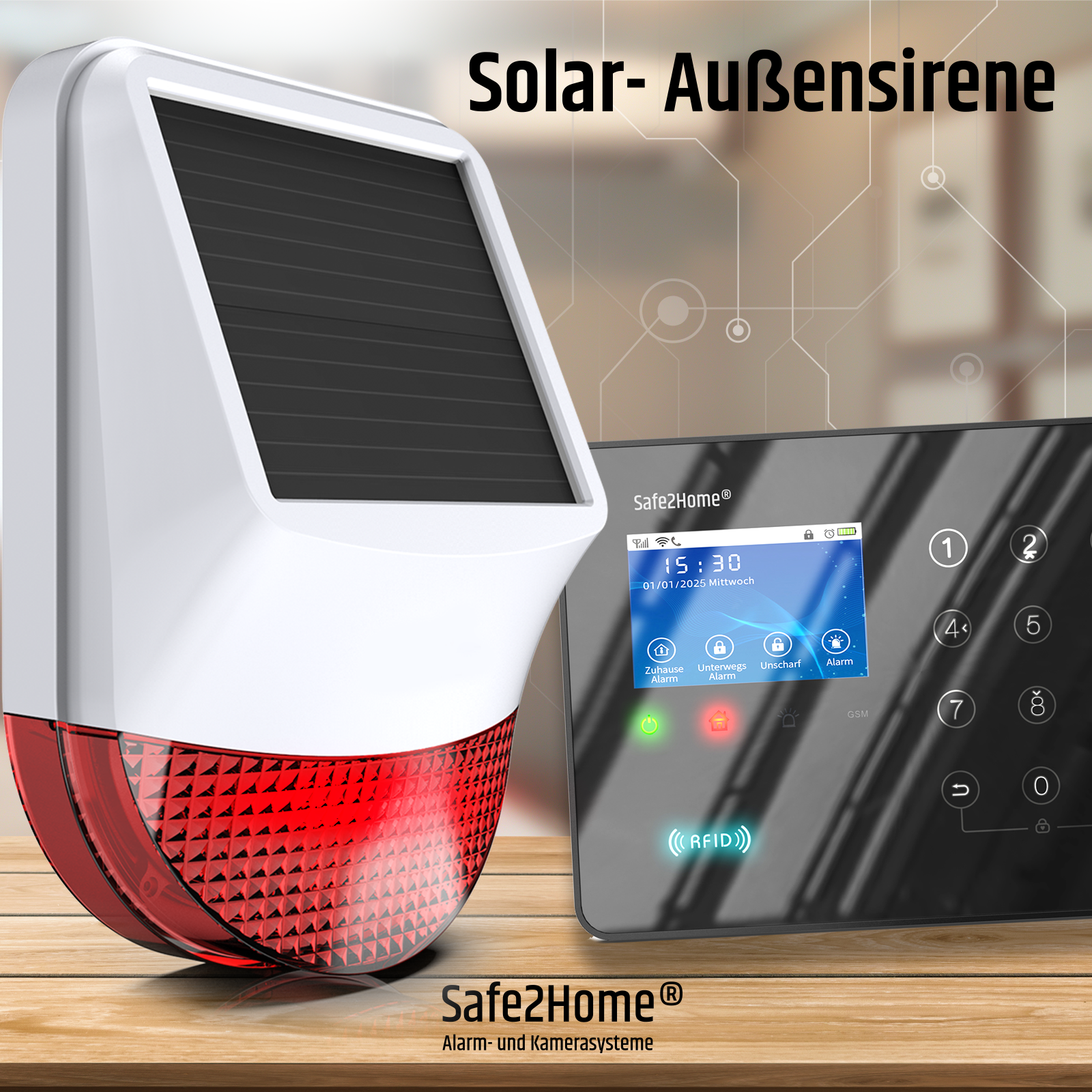 Solar / 12V Außensirene - SP310 - Safe2Home