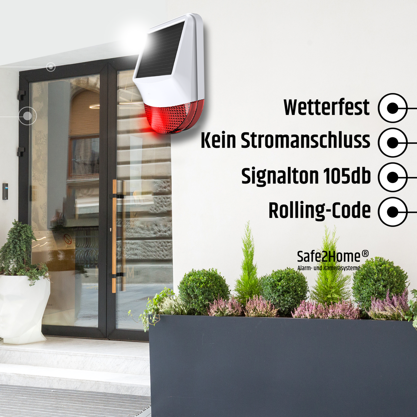 Solar / 12V Außensirene - SP310 - Safe2Home
