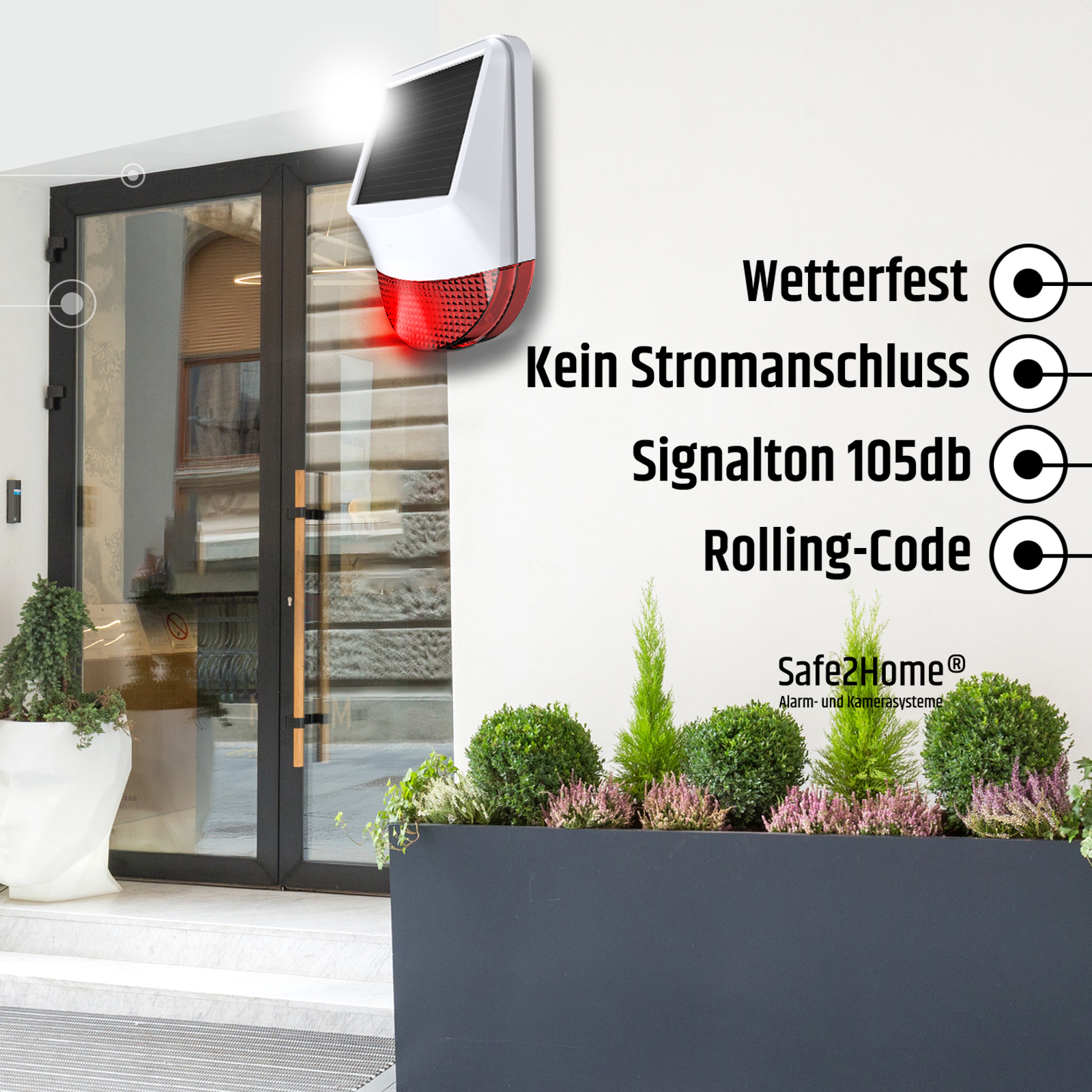 Solar / 12V Außensirene - SP310 - Safe2Home
