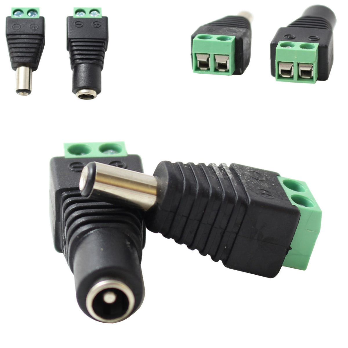 Set DC-Stecker und DC-Buchse Adapter Lüsterklemme für Stromanschluss Niedervoltbuchse schraubanschluss DC Stecker und Buchse