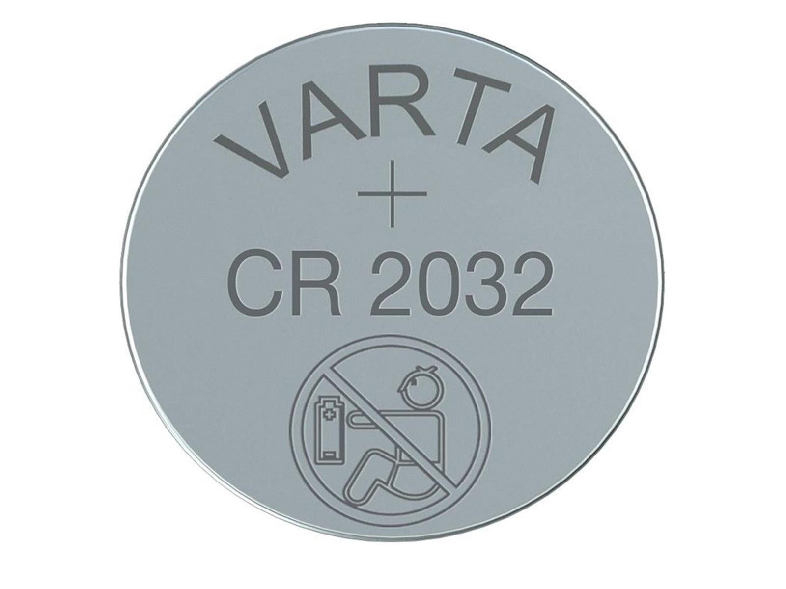 Varta Knopfzelle CR2032 (6032) Lithium-Knopfzelle für Türsensor Serie SP310 - 3 Volt - nicht wiederaufladbar - Safe2Home
