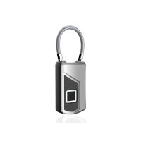 Safe2Home® stabiles flexibles Fingerabdruck Vorhängeschloss Sicherheitsschloss - schlüsselloses Schloss Türschloss Haustür, Rucksack, Koffer, Fahrrad - USB aufladbar - IP66 für außen / aussen