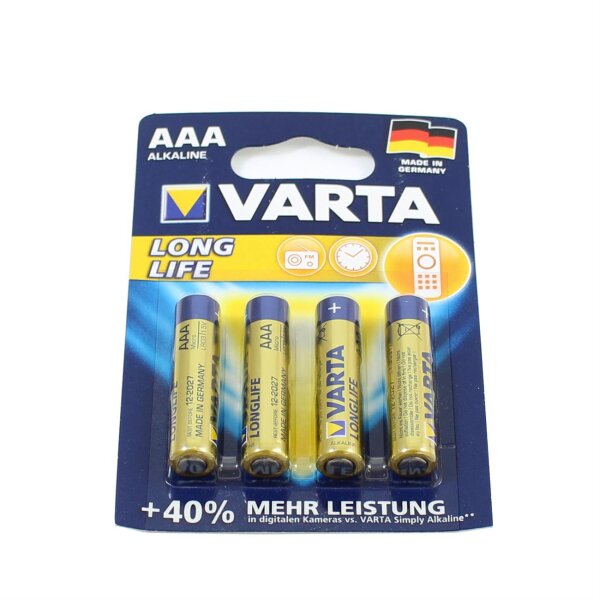 Var Alkali-Mangan Long Life ta AAA LR03 / Varta Batterie ( Batterien
