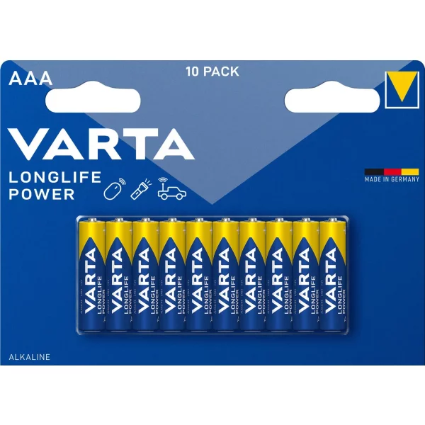 10er Set Varta Long Life Batterien LR03 / AAA Alkali-Mangan Batterie Var ta ( Alkaline ) 1,5 V für Fernbedienung Digital Kamera usw.